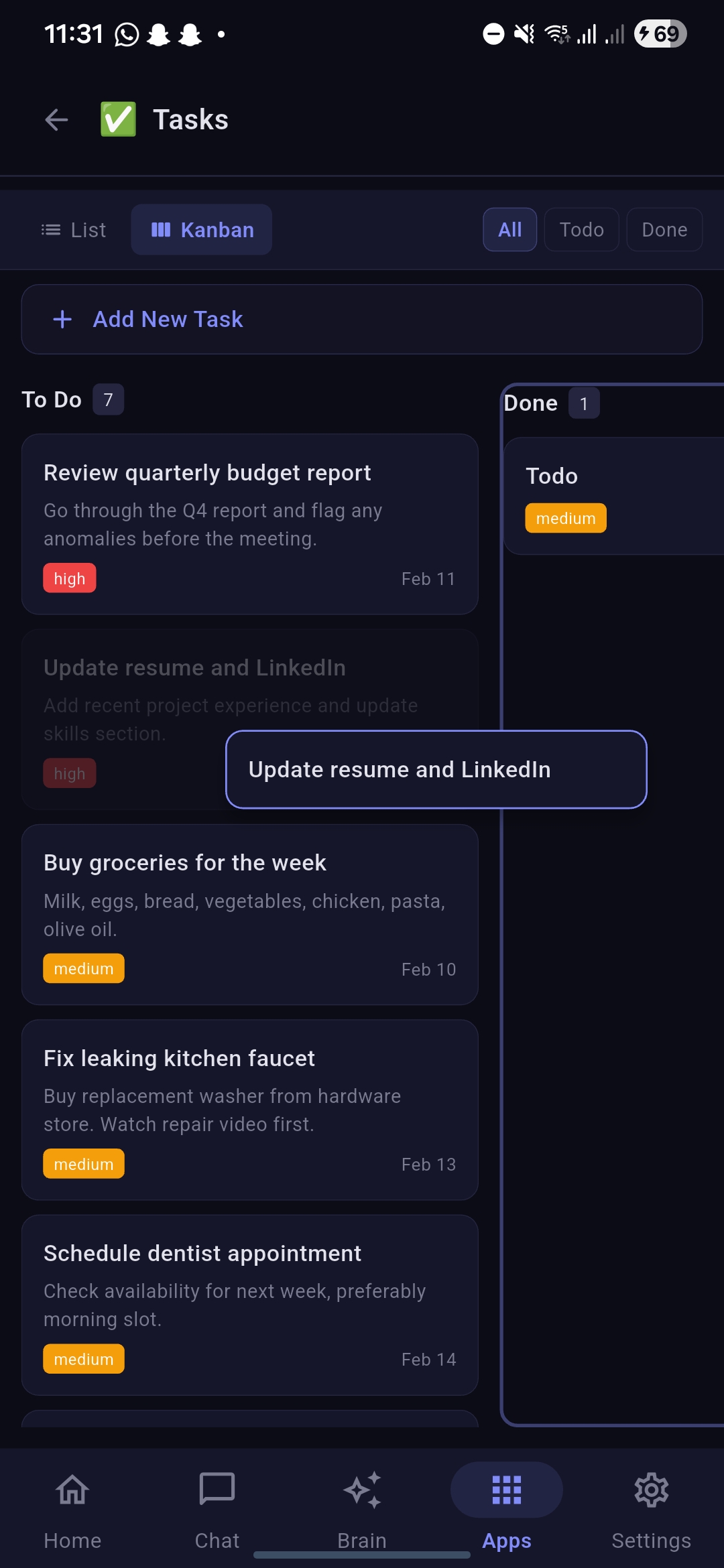 Tasks Kanban